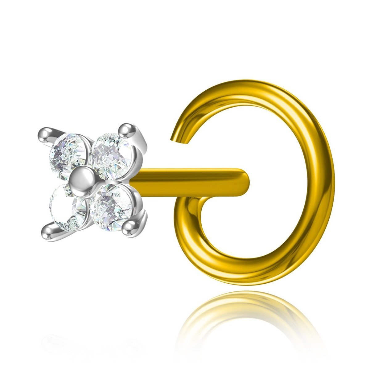 Diamonds & Gold Nose Pin